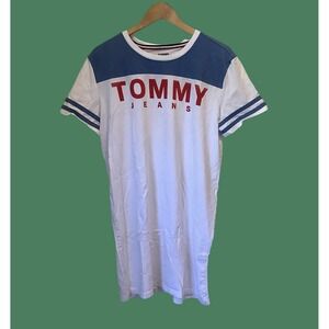 Tommy Hilfiger Womens Night Shirt Logo Tommy Jeans Tee Long Lounging Shirt LG